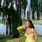 A Line Yellow Prom Dress, Evening Dress   fg7606