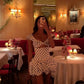 A Line Off Shoulder Polka Dots Homecoming Dress Short Evening Dress Cocktail Dresses Short Party Dress   fg7962
