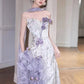 Lilac Strapless Long Prom Dresses Vintage Formal Evening Dress  fg7589