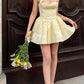 A Line Yellow Halter Short Evening Dress Homecoming Dress Short Party Dress    fg7802