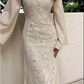 Square Neck Long Sleeves Prom Dresses Formal Evening Dress  fg7597