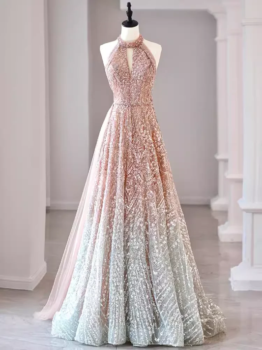Buntes Meerjungfrau-Partykleid mit Pailletten und langen Abschlusskleidern fg8362