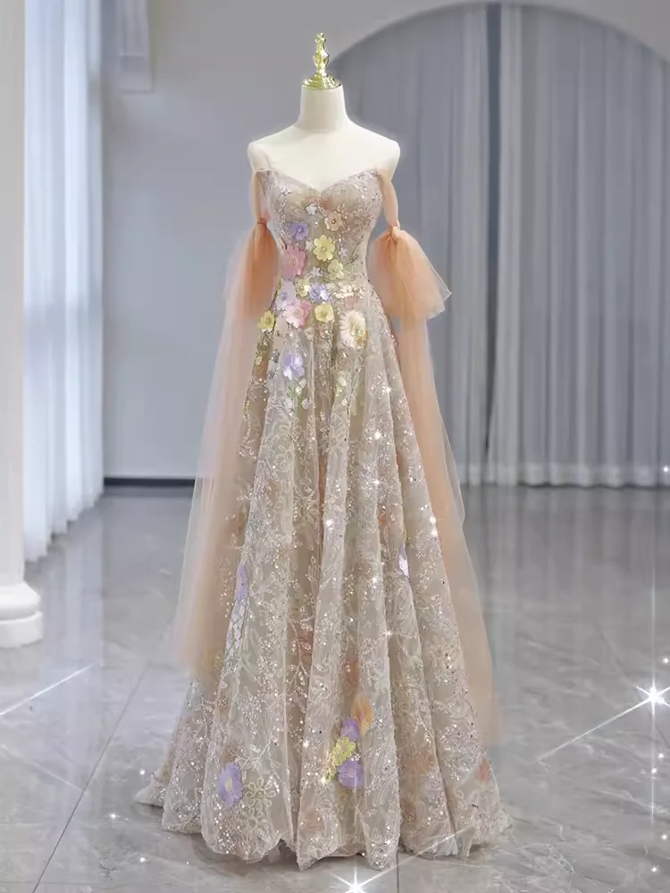Buntes Meerjungfrau-Partykleid mit Pailletten und langen Abschlusskleidern fg8362