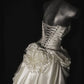 Gentle A Line Strapless Pleated White Satin Long Wedding Dress fg8460