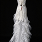 Halter White Mermaid Tulle Wedding Dress with Beaded Details & Ruffled Skirt fg8940