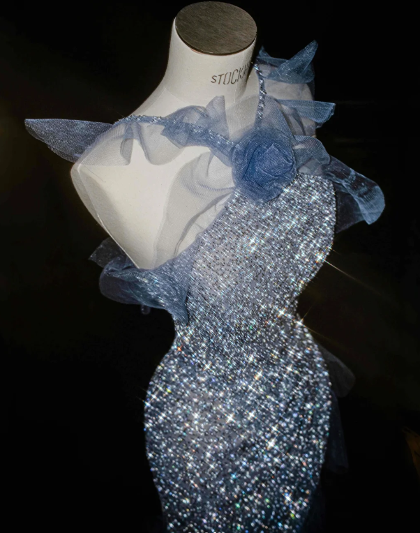 Robe de soirée longue sirène colorée à paillettes, tenue de remise de diplôme fg8362
