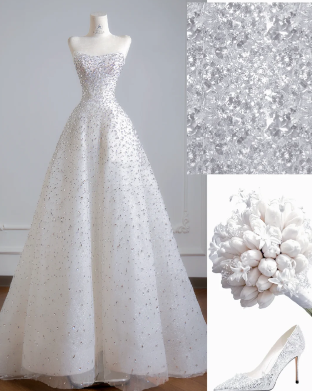 Robe de soirée longue en tulle et dentelle, coupe trapèze, unique, fg7656
