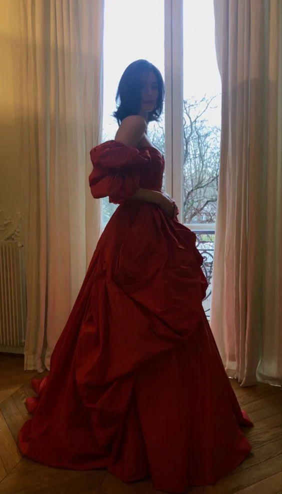 Stunning Ball Gown Off The Shoulder Long Burgundy Prom Dress Birthday Outfits fg8308