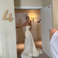 Strapless Ivory Classy Wedding Dress Mermaid Simple Dress For Bride fg8381