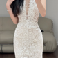 Buntes Meerjungfrau-Partykleid mit Pailletten und langen Abschlusskleidern fg8362