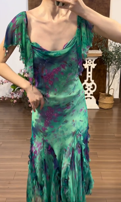 Buntes Meerjungfrau-Partykleid mit Pailletten und langen Abschlusskleidern fg8362