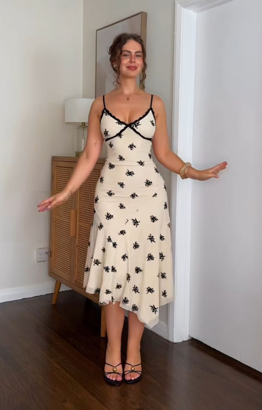 Elegant Lace Asymmetrical Slim Cami Floral Prom Dress fg8410