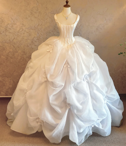 Ball Gown White Sweet 16 Birthday Dress Elegant Wedding Gowns  fg8681