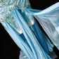 Strapless Sweetheart Sheer Corset Chiffon Overskirt Evening Gown with Beaded Lace Appliqués  fg8945