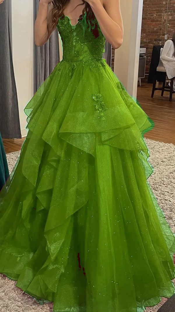 Burgundy Shinny Tulle A-Line Long Prom Dress Evening Party Dresses  fg7644