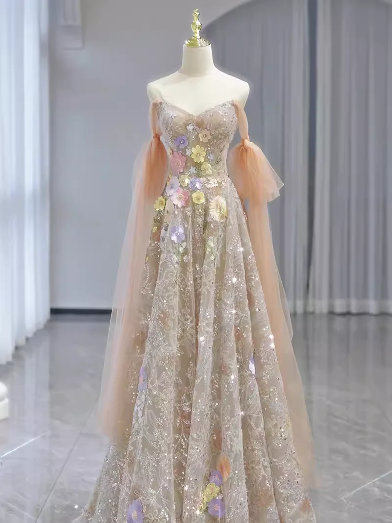 Buntes Meerjungfrau-Partykleid mit Pailletten und langen Abschlusskleidern fg8362