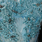 Strapless Sweetheart Sheer Corset Chiffon Overskirt Evening Gown with Beaded Lace Appliqués  fg8945