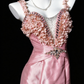 Spaghetti Strap Satin Mermaid Gown with 3D Floral & Rhinestone Embellishment fg8947