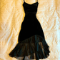 Black Velvet Tiered Cocktail Dress Prom Party Gowns Formal Dresses(Jacket not included)      fg7231