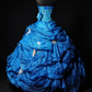 Strapless Corset Sparkly Tulle Ball Gown with Floral Embroidery & Bows fg8948