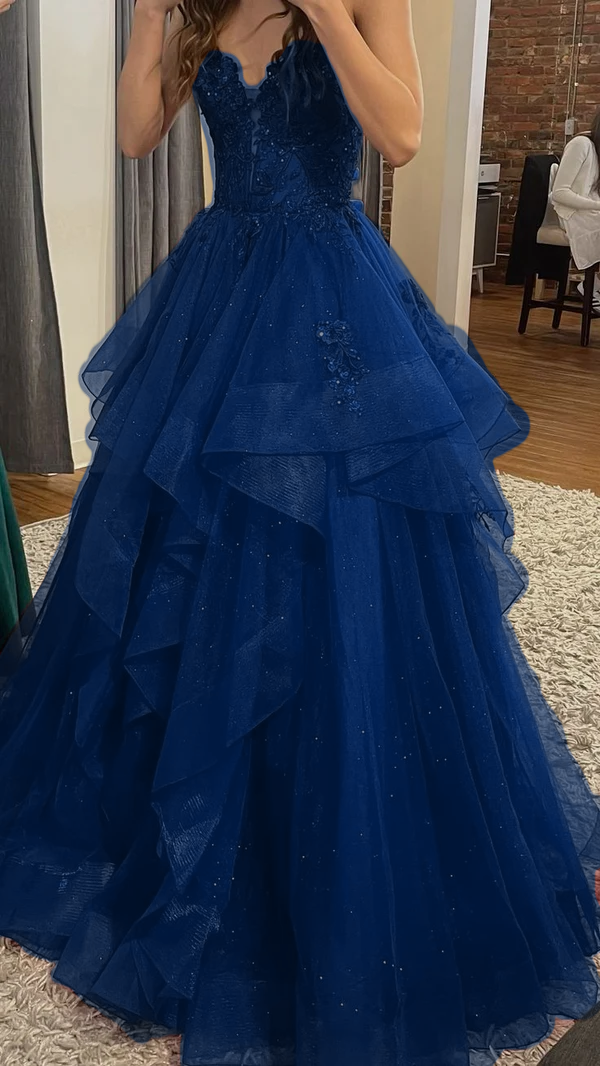 Burgundy Shinny Tulle A-Line Long Prom Dress Evening Party Dresses  fg7644