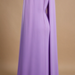 Lavender Deep V Neck Sheath Evening Gown With Cape Sleeves & Beaded Shoulder Embellishment fg8993