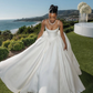 Spaghetti Straps White Wedding Dress Simple Bride Gown fg8371