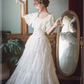 A-Linie, schulterfreies Brautkleid, Spitze, Prinzessinnenkleid fg7295