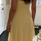Gelbes, modisches, langes Ballkleid, Abend- und Partykleider fg7739