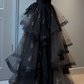 Retro Ball Gown Scoop Neckline Black Tulle Party Dress Prom Dresses Evening Dress  fg8551