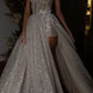 Spaghetti Straps Lace Appliques Sparkly Bohemian Wedding Dress          fg3982