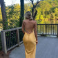 Sexy Yellow Sheath Spaghetti Straps Maxi Long Party Prom Dresses, Evening Dress      fg5114