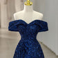 Sequins Long Prom Dress, Off the Shoulder Evening Dress       fg5116
