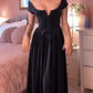 A-Line Off Shoulder Black Velvet Long Prom Dress,  Formal Dress       fg4446