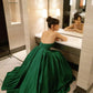 Green Strapless Prom Dress, Beautiful Evening Party Dress      fg5071
