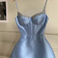 Sky Blue Homecoming Dresses Short Party Gowns    fg4387