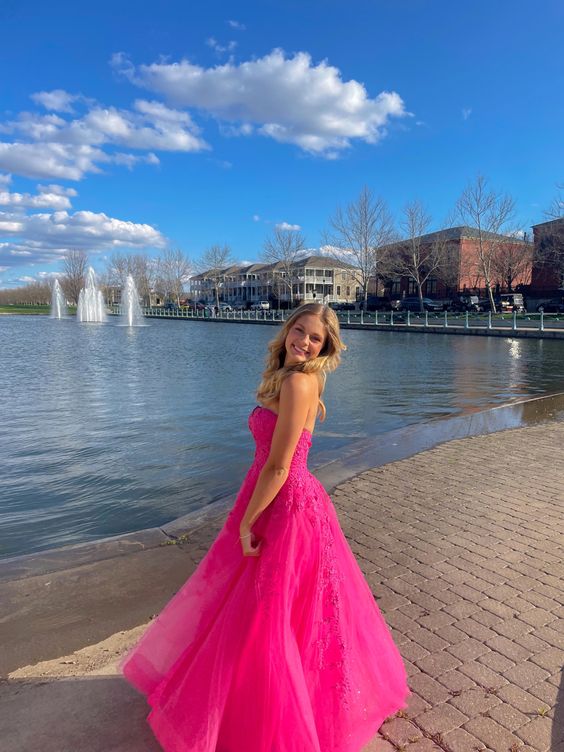 Sweetheart A-Line Long Party Prom Dress with Appliques And Split    fg4579