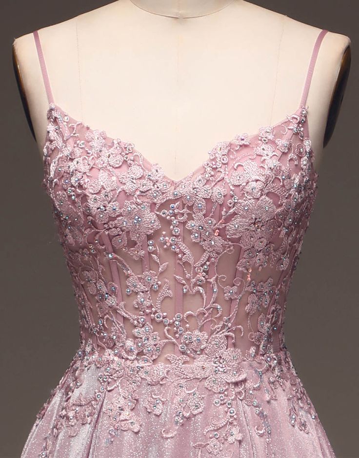 A-Linie Spaghettiträger Langes Glitzer Ballkleid fg5181
