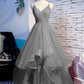 Beautiful Tulle Layers Straps Long Party Dress Formal Dress, A-line Evening Prom Dress      fg5065