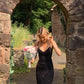 Black Spaghetti Strap Prom Dress,Black Evening Dress      fg5157