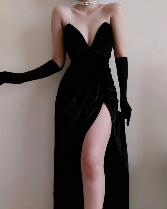Black Long Prom Dress, Cute Evening Dress     fg4123