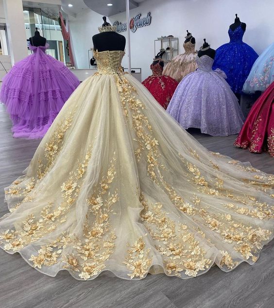 Quinceanera Dress Prom Ball Gowns Applique Corset Back Prom Sweet 16 Dress     fg4078
