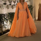 Orange Long Prom Dress, Formal Evening Graduation Dress     fg4004