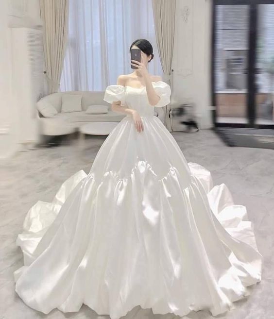 A Line White Prom Dresses Ball Gown Wedding Dress Evening Dress       fg4131