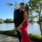Red Long Prom Dresses With Split      fg4218