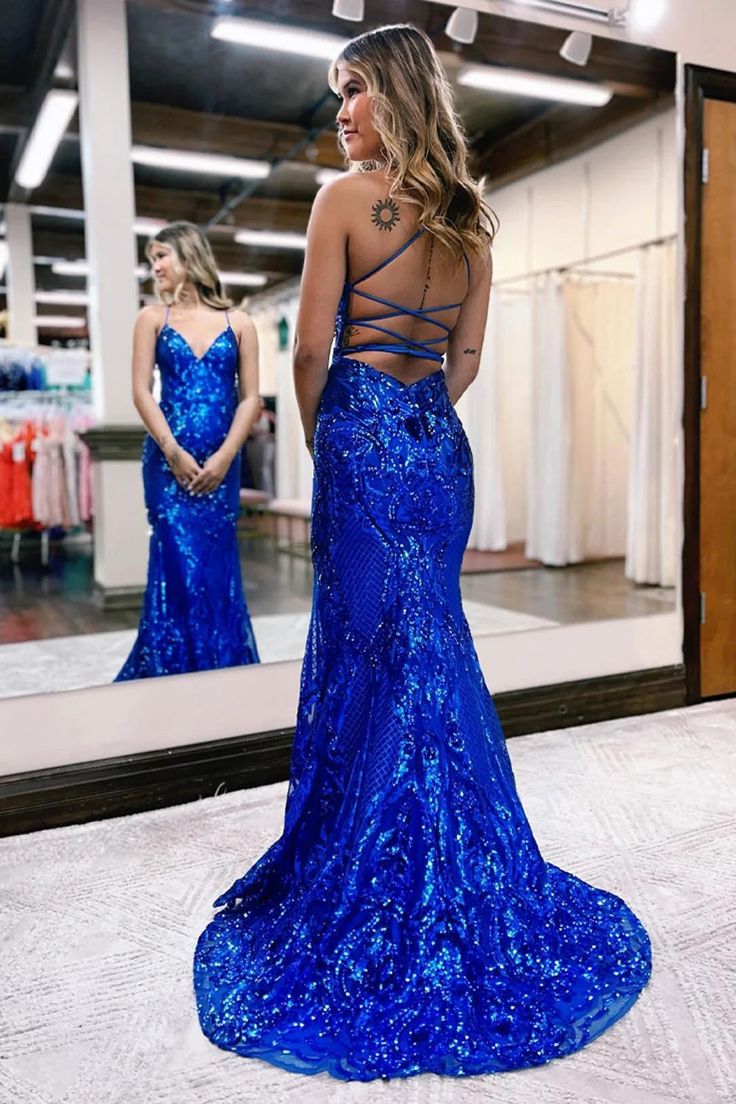 Sparkly Mermaid Backless Sequins Long Prom Dress Formal Occasion Dresses     fg3542