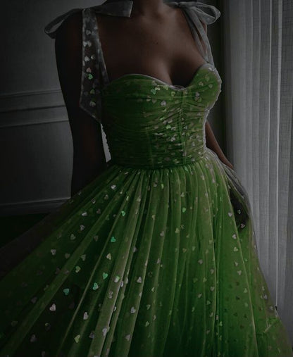 Green A line Prom Dresses Sexy Formal Evening Dress    fg4226