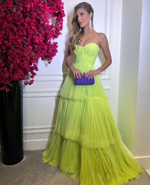 A line Strapless Green Evening Dresses Prom Gown Party Gowns      fg3904