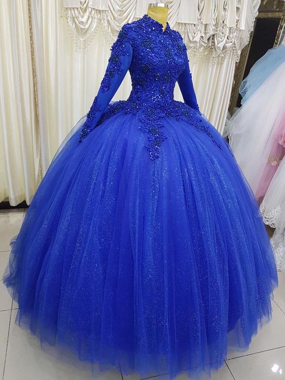 Royal Blue Prom Dress Ball Gown Evening Formal Party Gowns        fg4253