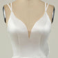Double Straps White Satin Short Homecoming Party Dress    fg3760